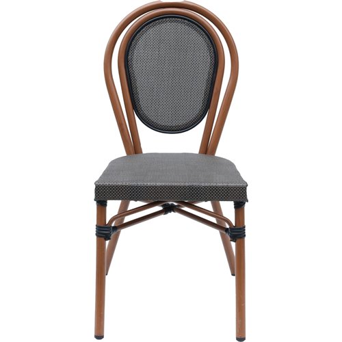 Bistro Teslin Chair Aluminium Brown &amp Wood | Stalwart DA-ZF3007CBROWNWOOD