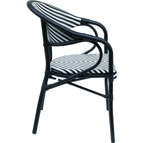 Bistro Teslin Chair Double Tube Aluminium Black &amp White | Stalwart DA-ZF3004CBLACK