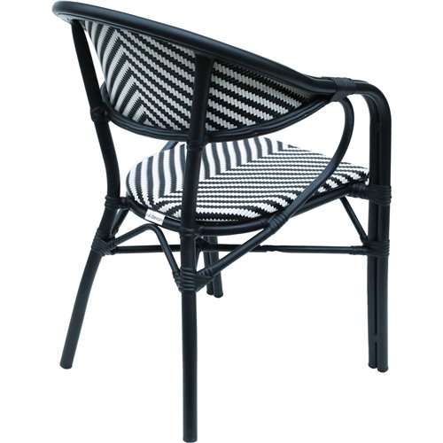 Bistro Teslin Chair Double Tube Aluminium Black &amp White | Stalwart DA-ZF3004CBLACK
