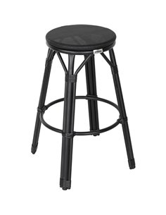 Bistro Teslin Bar Stool Aluminium Black | Stalwart DA- ZF3001CBLACK