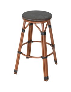 Bistro Teslin Bar Stool Aluminium Wood | Stalwart DA- ZF3001CWOOD