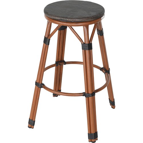 Bistro Teslin Bar Stool Aluminium Wood | Stalwart DA- ZF3001CWOOD