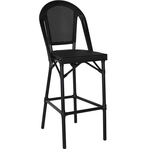 Teslin High Barstool Aluminium Black | Stalwart DA- ZF3002CBLACK