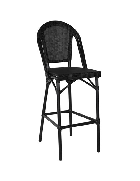 Teslin High Barstool Aluminium Black | Stalwart DA- ZF3002CBLACK
