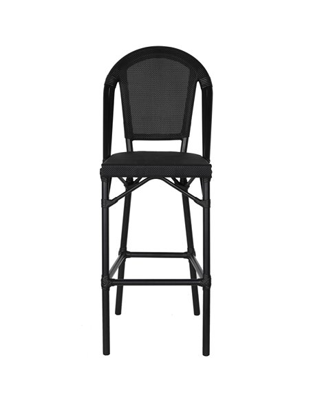 Teslin High Barstool Aluminium Black | Stalwart DA- ZF3002CBLACK