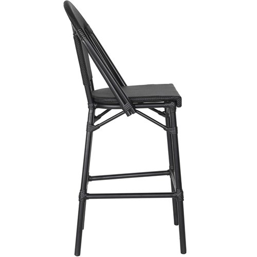 Teslin High Barstool Aluminium Black | Stalwart DA- ZF3002CBLACK