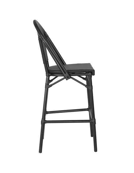 Teslin High Barstool Aluminium Black | Stalwart DA- ZF3002CBLACK