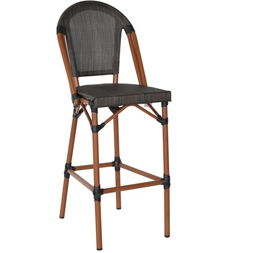 Teslin High Barstool Aluminium Wood | Stalwart DA- ZF3002CWOOD