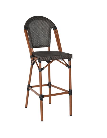 Teslin High Barstool Aluminium Wood | Stalwart DA- ZF3002CWOOD