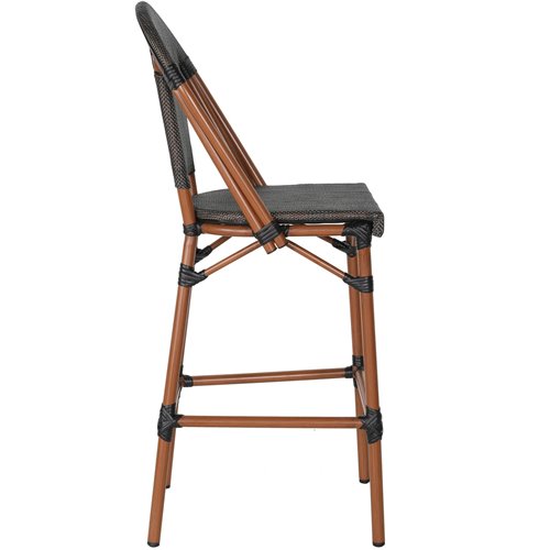 Teslin High Barstool Aluminium Wood | Stalwart DA- ZF3002CWOOD