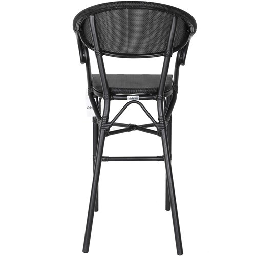 Textilene Outdoor High Barstool Aluminium Black | Stalwart DA- ZF3030CBLACK