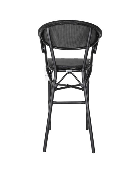 Textilene Outdoor High Barstool Aluminium Black | Stalwart DA- ZF3030CBLACK