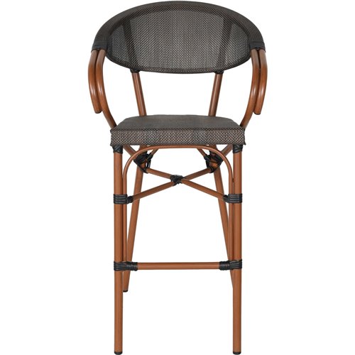 Textilene Outdoor High Barstool Aluminium Wood | Stalwart DA- ZF3030CWOOD