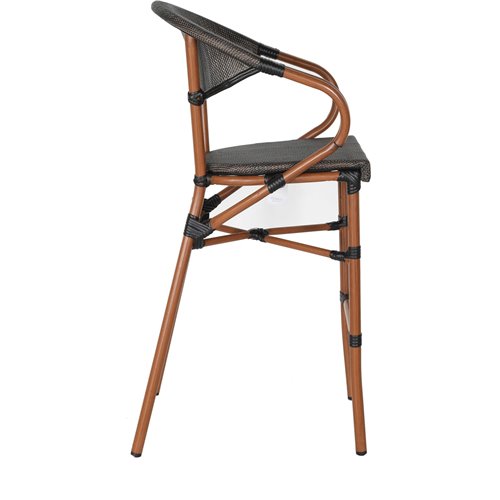 Textilene Outdoor High Barstool Aluminium Wood | Stalwart DA- ZF3030CWOOD