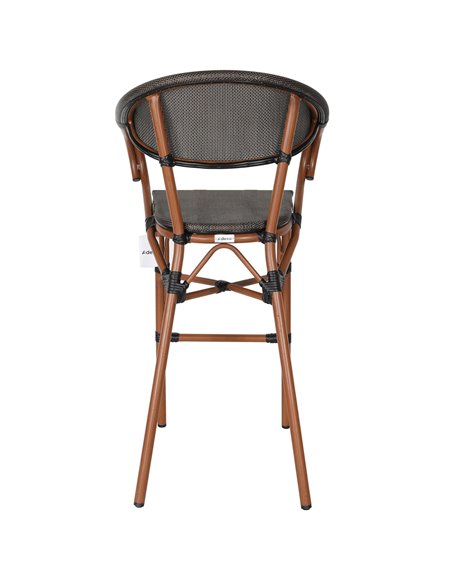 Textilene Outdoor High Barstool Aluminium Wood | Stalwart DA- ZF3030CWOOD