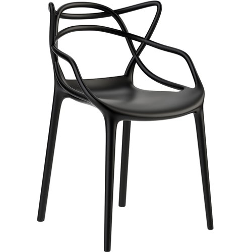 Bistro Dining Arm Chair Plastic Black Indoors &amp Outdoors | Stalwart DA-HYPP01