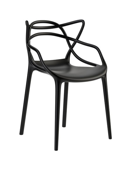 Bistro Dining Arm Chair Plastic Black Indoors &amp Outdoors | Stalwart DA-HYPP01