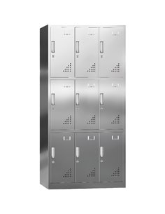 Commercial Stainless Steel 9 Door Locker 900x500x1800mm | Stalwart DA-MYSLC09