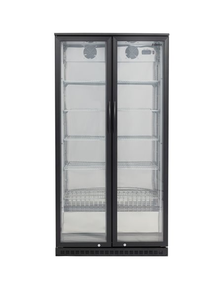 Back bar cooler Double Hinged Door 500 litres Black | Stalwart DA-BC500G