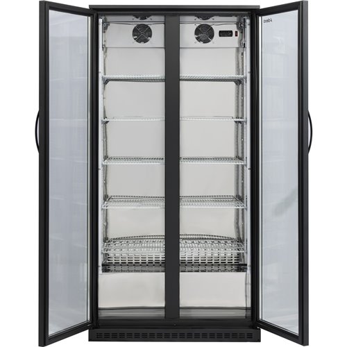 Back bar cooler Double Hinged Door 500 litres Black | Stalwart DA-BC500G