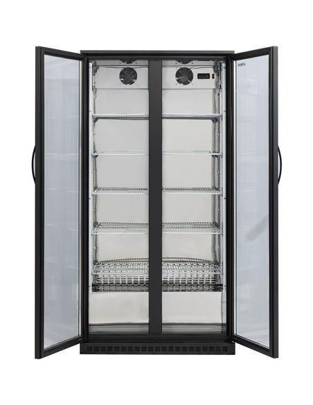 Back bar cooler Double Hinged Door 500 litres Black | Stalwart DA-BC500G