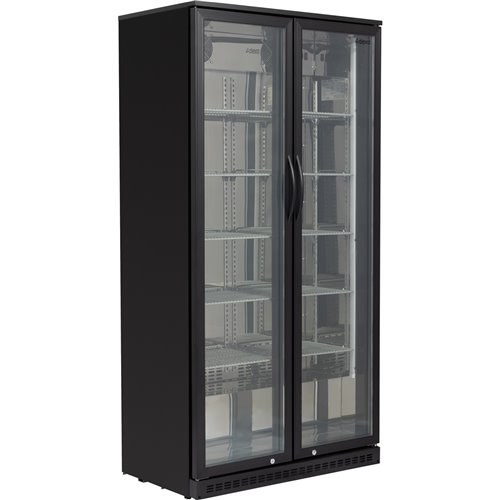 Back bar cooler Double Hinged Door 500 litres Black | Stalwart DA-BC500G