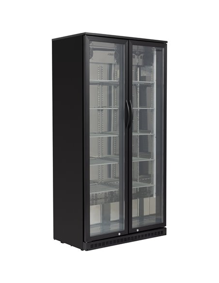 Back bar cooler Double Hinged Door 500 litres Black | Stalwart DA-BC500G