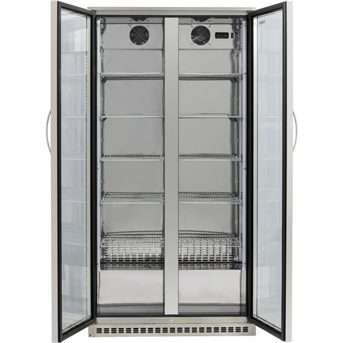 Back bar cooler Double Hinged Door 500 litres Stainless Steel | Stalwart DA-BCSS500G