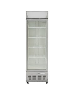 Commercial Display Refrigerator Upright 320 litres Hinged glass door LED canopy Grey | Stalwart DA-SCC327