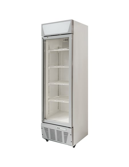 Commercial Display Refrigerator Upright 320 litres Hinged glass door LED canopy Grey | Stalwart DA-SCC327