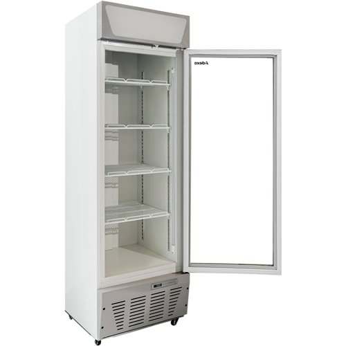 Commercial Display Refrigerator Upright 320 litres Hinged glass door LED canopy Grey | Stalwart DA-SCC327