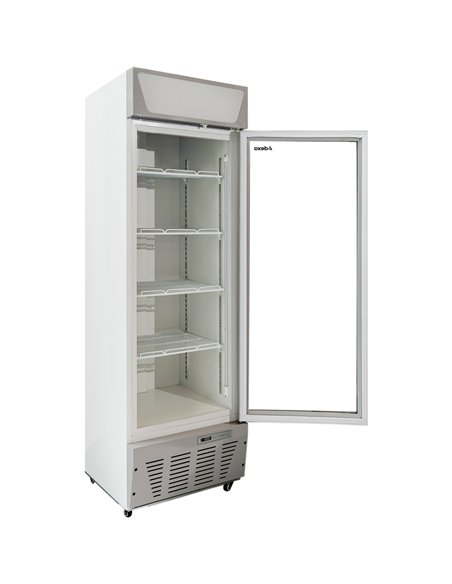 Commercial Display Refrigerator Upright 320 litres Hinged glass door LED canopy Grey | Stalwart DA-SCC327