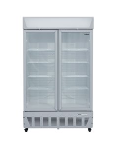 Commercial Display Refrigerator Upright 1020 litres Double Hinged glass door LED canopy Grey | Stalwart DA-SCC1127 2