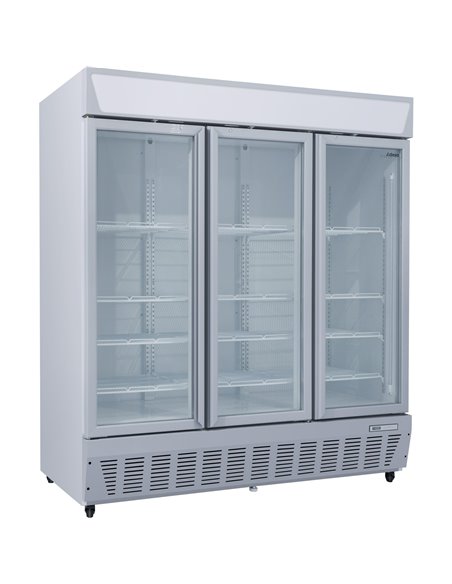 Commercial Display Refrigerator Upright 1580 litres Triple Hinged glass door LED canopy Grey | Stalwart DA-SCC1727