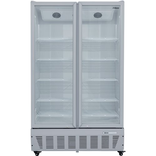 Commercial Refrigerator Upright 1020 litres Double Hinged glass doors Grey | Stalwart DA-SCF1127