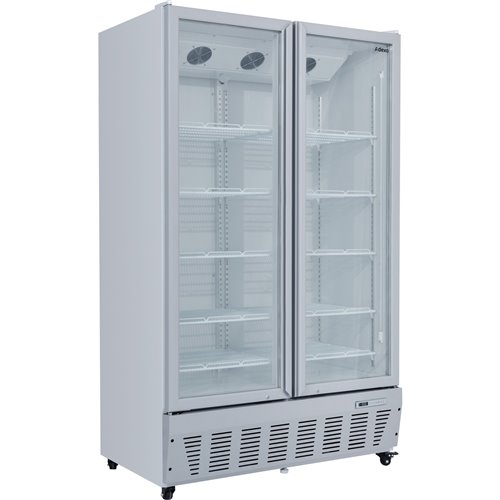 Commercial Refrigerator Upright 1020 litres Double Hinged glass doors Grey | Stalwart DA-SCF1127