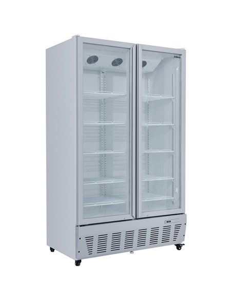 Commercial Refrigerator Upright 1020 litres Double Hinged glass doors Grey | Stalwart DA-SCF1127