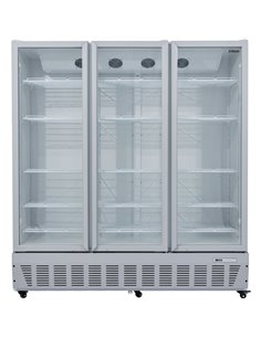 Commercial Refrigerator Upright 1580 litres Triple Hinged glass doors Grey | Stalwart DA-SCF1727