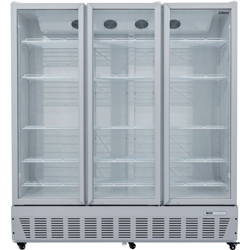 Commercial Refrigerator Upright 1580 litres Triple Hinged glass doors Grey | Stalwart DA-SCF1727