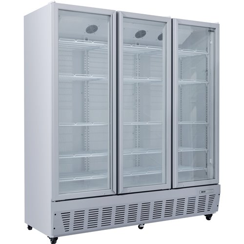 Commercial Refrigerator Upright 1580 litres Triple Hinged glass doors Grey | Stalwart DA-SCF1727