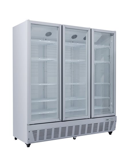 Commercial Refrigerator Upright 1580 litres Triple Hinged glass doors Grey | Stalwart DA-SCF1727