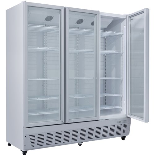 Commercial Refrigerator Upright 1580 litres Triple Hinged glass doors Grey | Stalwart DA-SCF1727