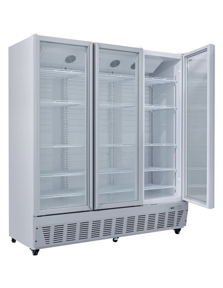 Commercial Refrigerator Upright 1580 litres Triple Hinged glass doors Grey | Stalwart DA-SCF1727
