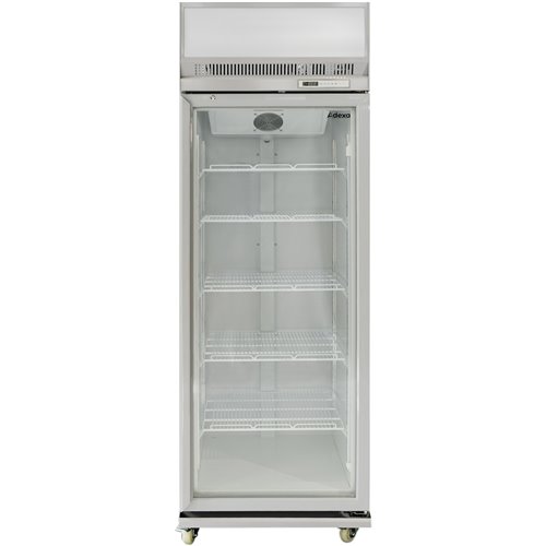 Commercial Display Refrigerator Upright 480 litres Hinged glass door LED canopy Grey | Stalwart DA-SCM500