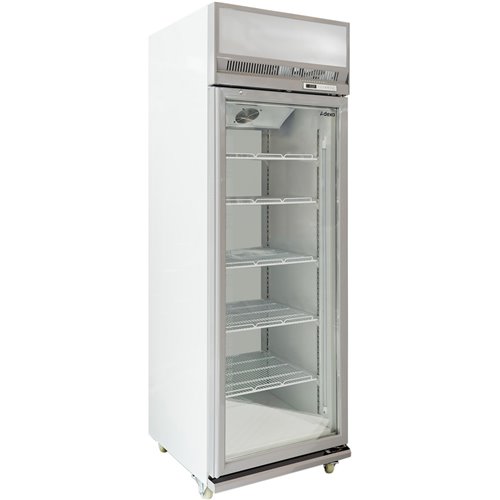 Commercial Display Refrigerator Upright 480 litres Hinged glass door LED canopy Grey | Stalwart DA-SCM500
