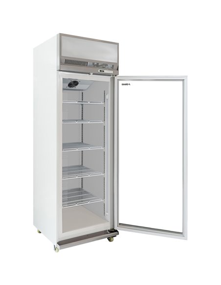 Commercial Display Refrigerator Upright 480 litres Hinged glass door LED canopy Grey | Stalwart DA-SCM500