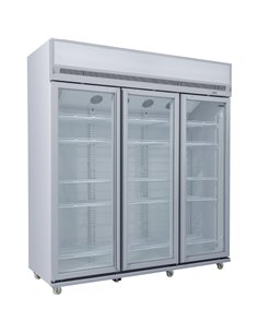 Commercial Display Refrigerator Upright 1580 litres Triple Hinged glass door LED canopy Grey | Stalwart DA-SCM1727 2