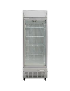 Commercial Display Freezer Upright 500 litres Hinged glass door LED canopy Grey | Stalwart DA-SDC500