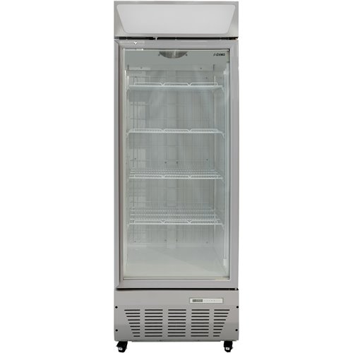 Commercial Display Freezer Upright 500 litres Hinged glass door LED canopy Grey | Stalwart DA-SDC500