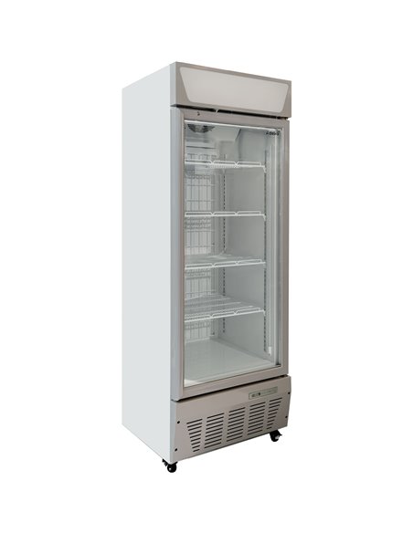Commercial Display Freezer Upright 500 litres Hinged glass door LED canopy Grey | Stalwart DA-SDC500